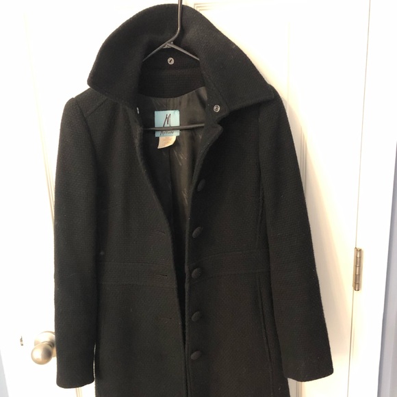 guess long black coat